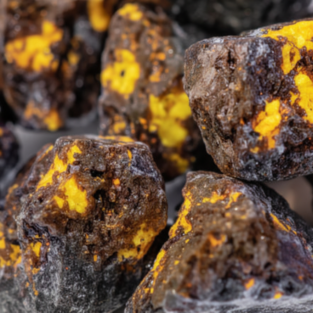 Yooperlite grezza - macro close-up sodalite fluorescente