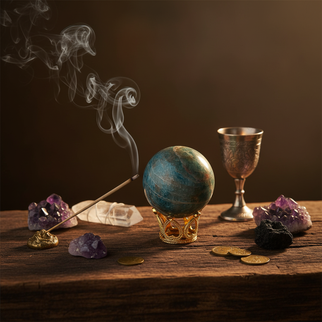 Sfera Apatite Blu - altare rituale