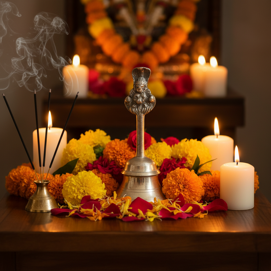 Campana puja Ganesha - altare rituale