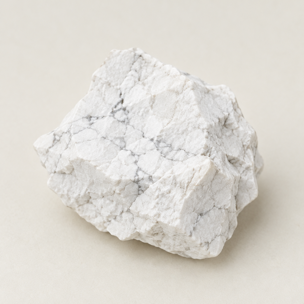 Dettaglio della howlite bianca grezza