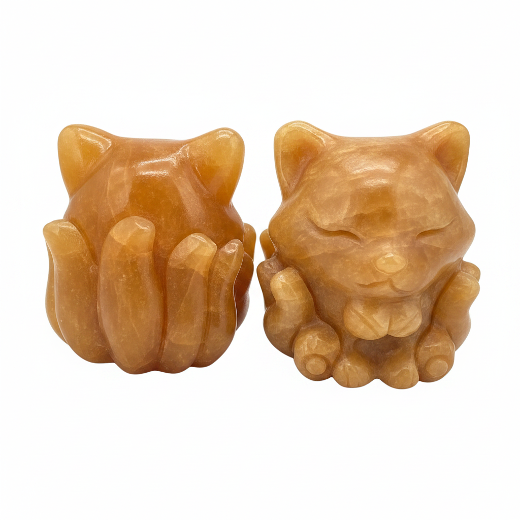 Kitsune Calcite Gialla - tre quarti sfondo bianco