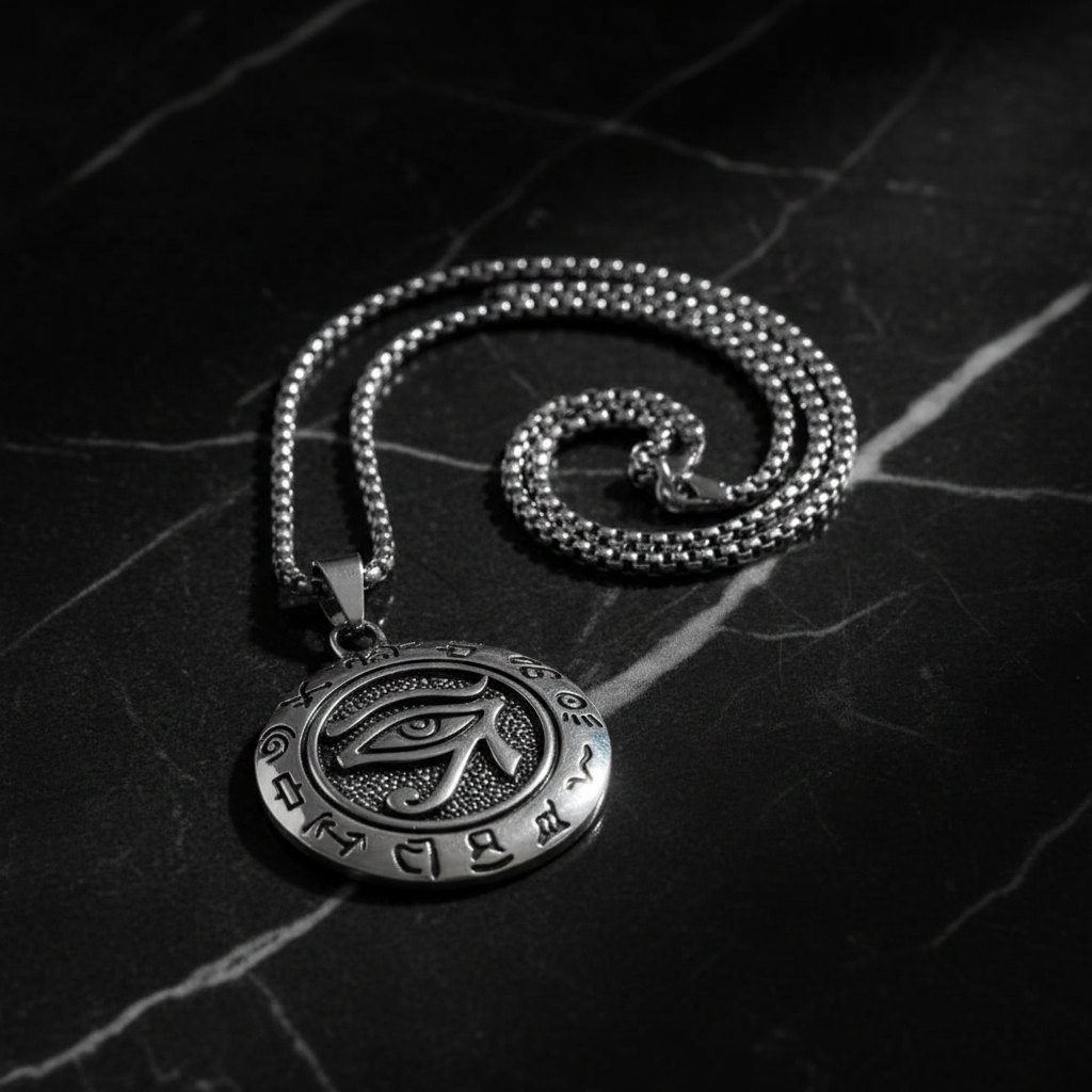Collana Occhio di Horus - marmo nero