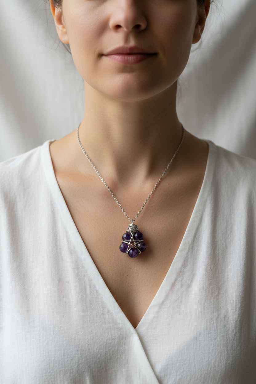 Collana Ametista indossata