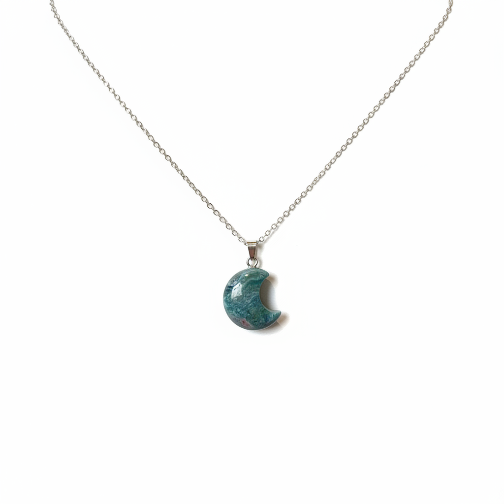 Collana Luna Diaspro Oceano sfondo bianco