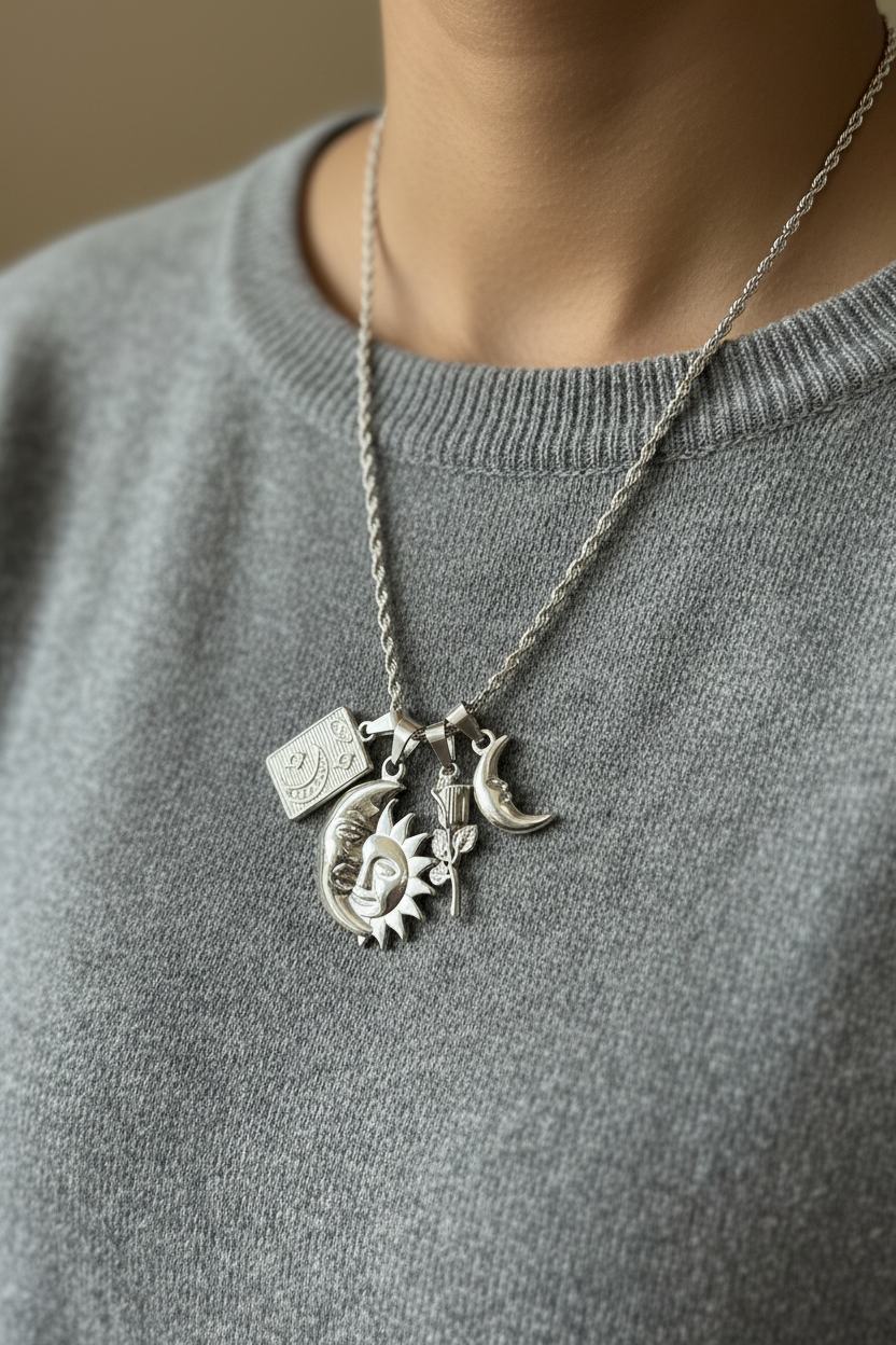 Astralys collana talismanica argento - indossata