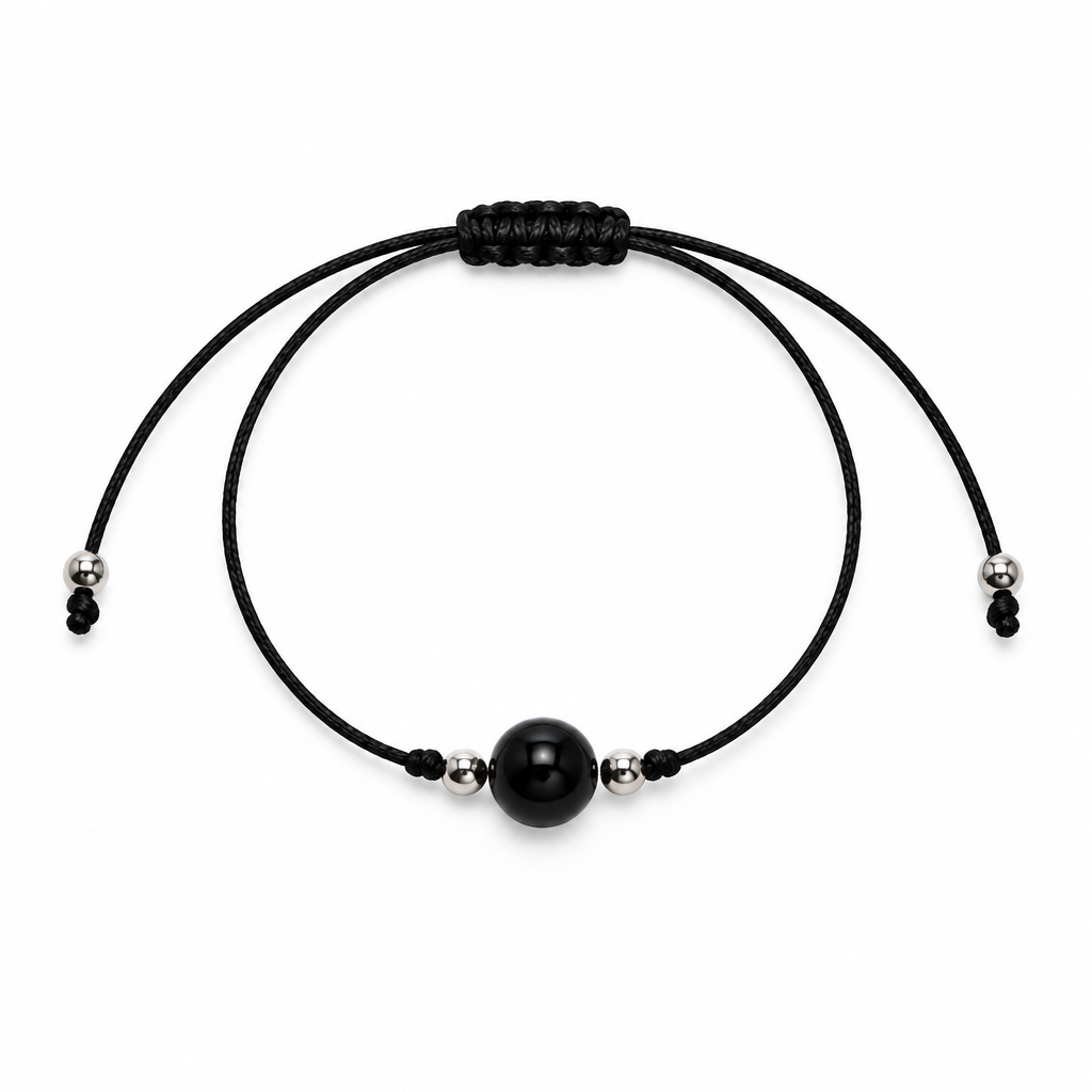 Bracciale regolabile con sfera in Onice da 8 mm