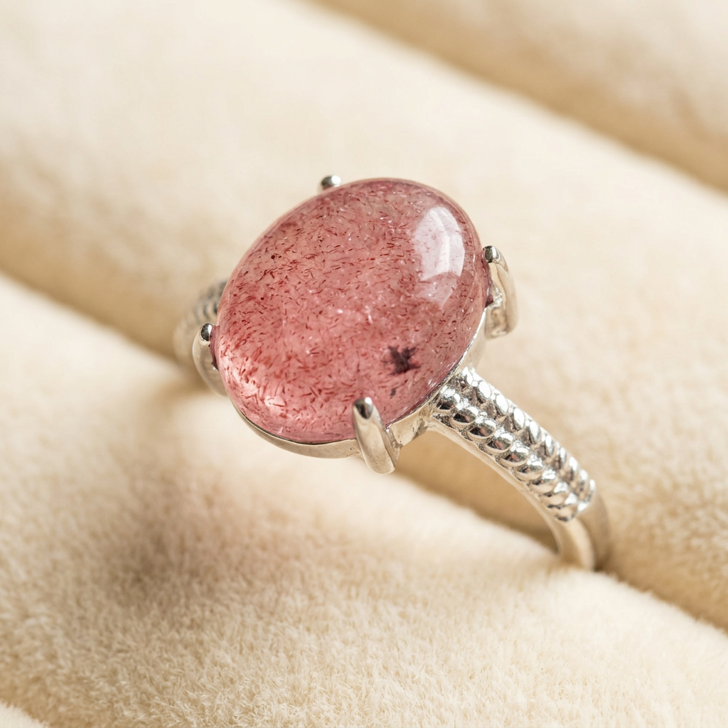 Dettaglio quarzo fragola anello 311
