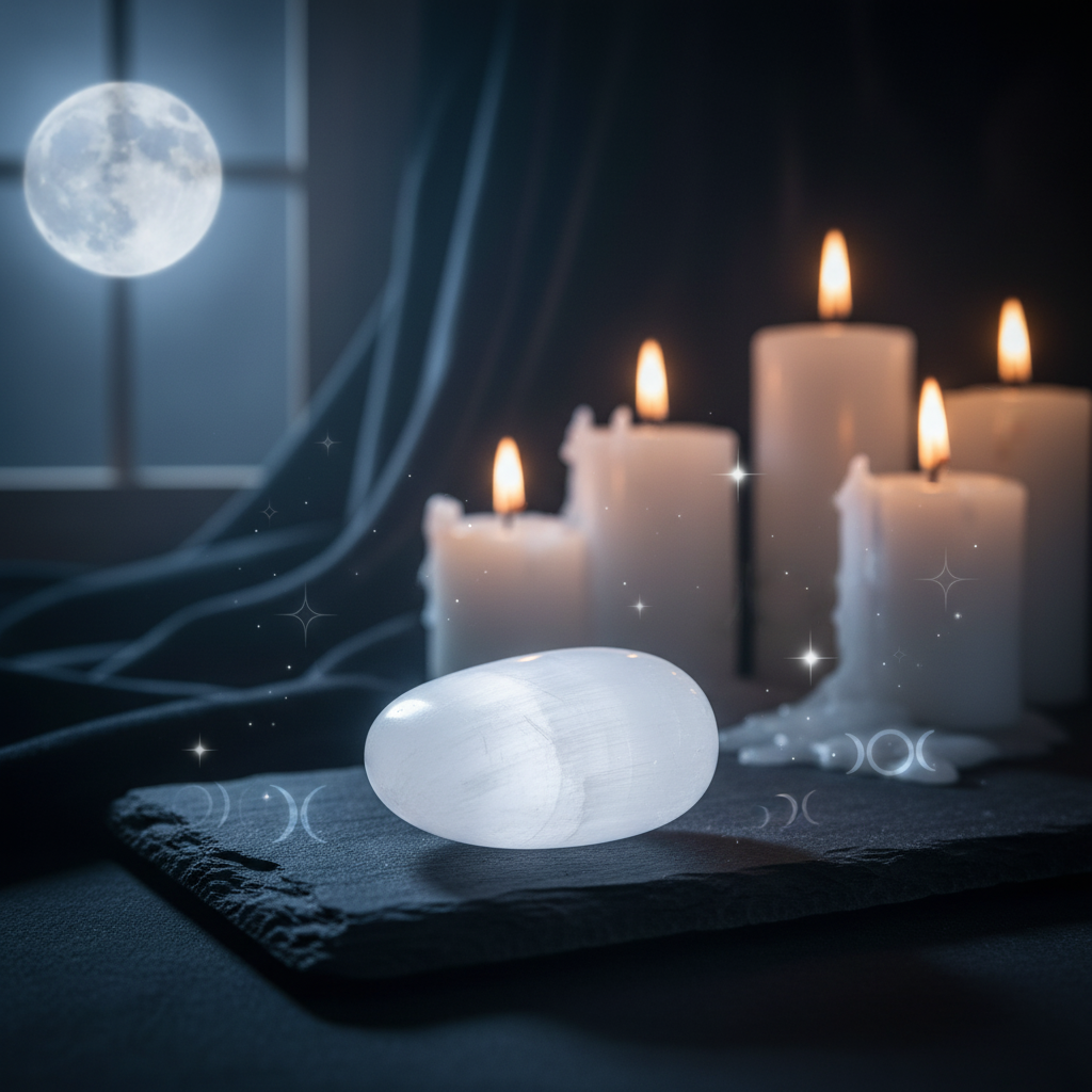 Palmstone in Selenite - Lunare