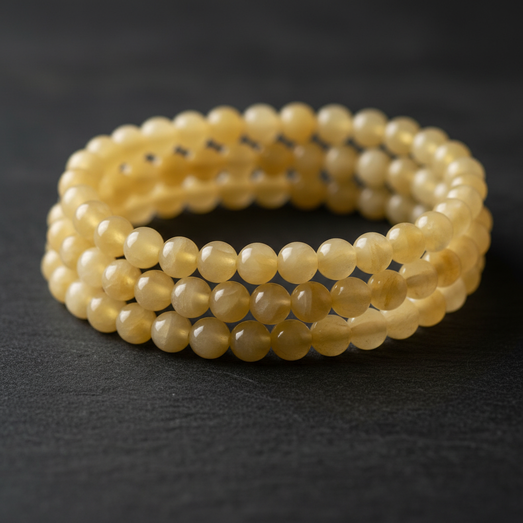 Bracciale Calcite Gialla - Close-up macro