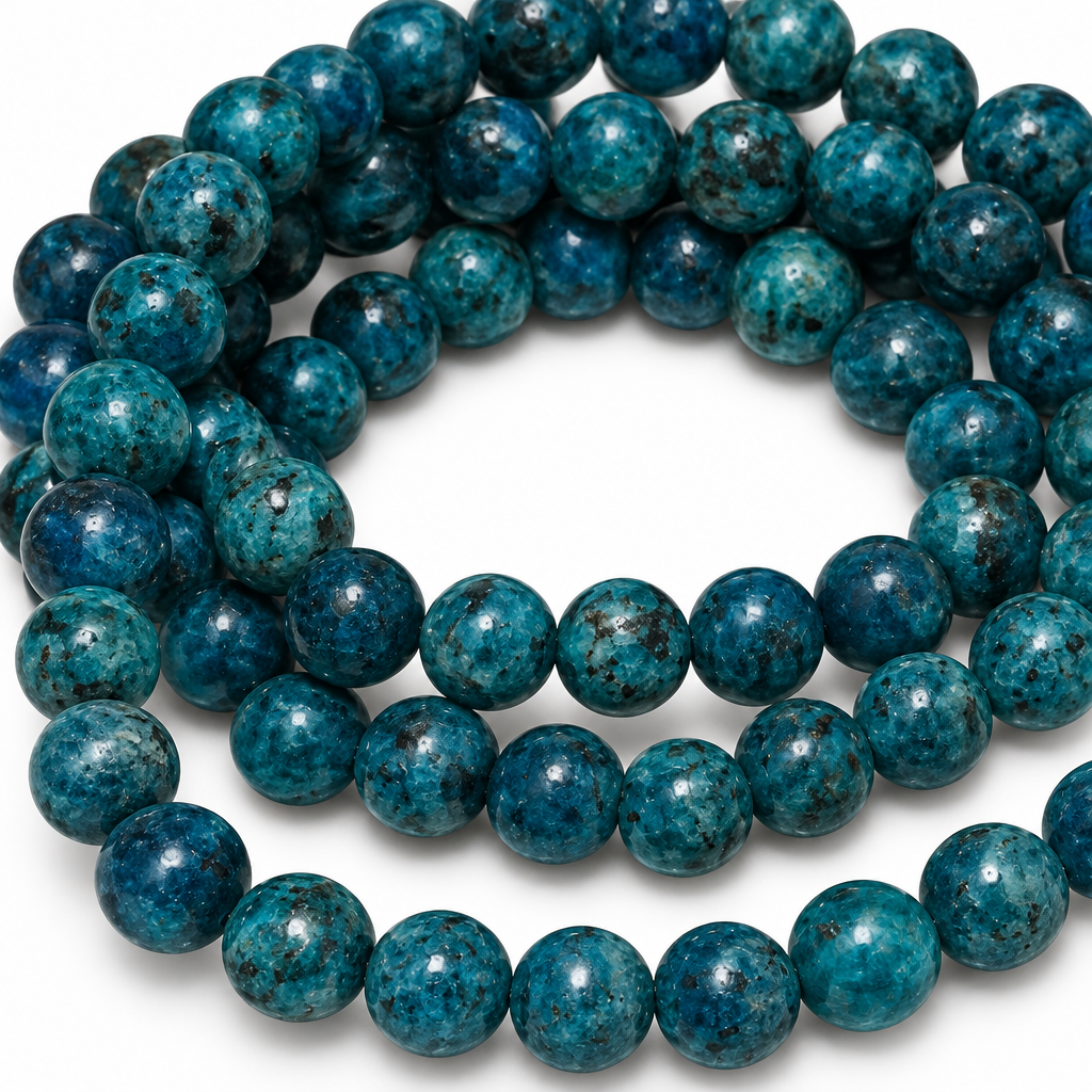 Dettaglio delle perle blu verdi