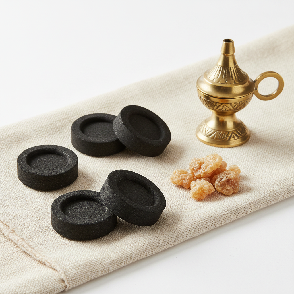 Carboni liturgici - lifestyle su lino con bruciatore