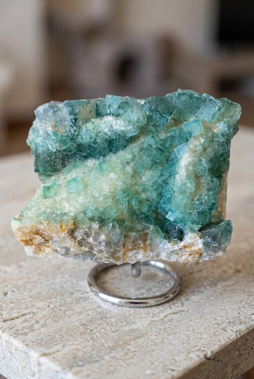 Fluorite verde esemplare 1, seconda composizione