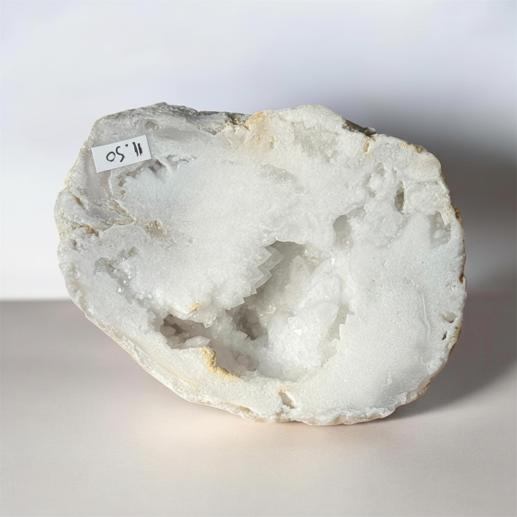 Geode di Quarzo Ialino Naturale sfondo bianco