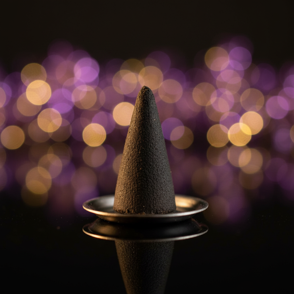 Coni Attira Denaro - macro cono sfondo viola e oro