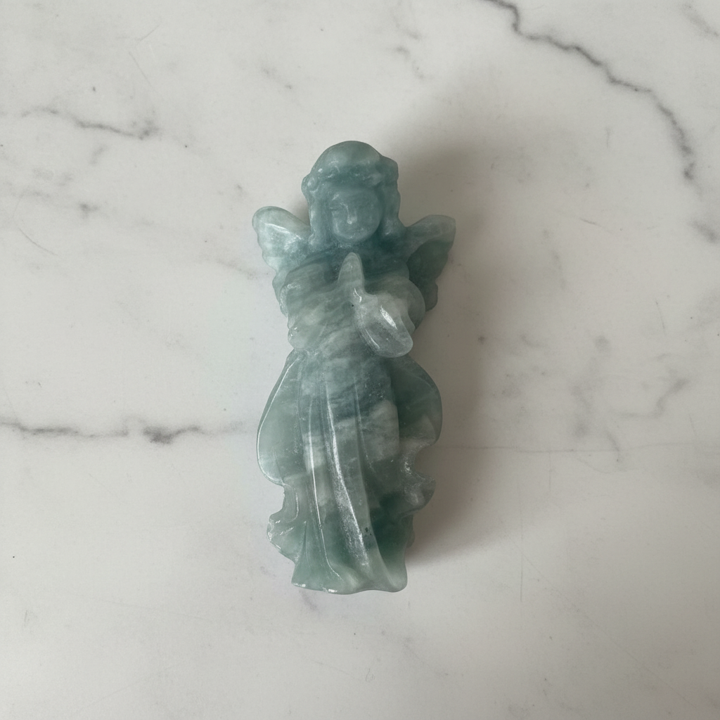 Angelo in preghiera fluorite 11x4 cm