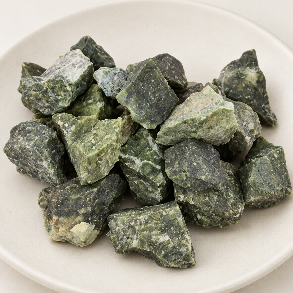 Dettaglio della giada verde Xiuan grezza