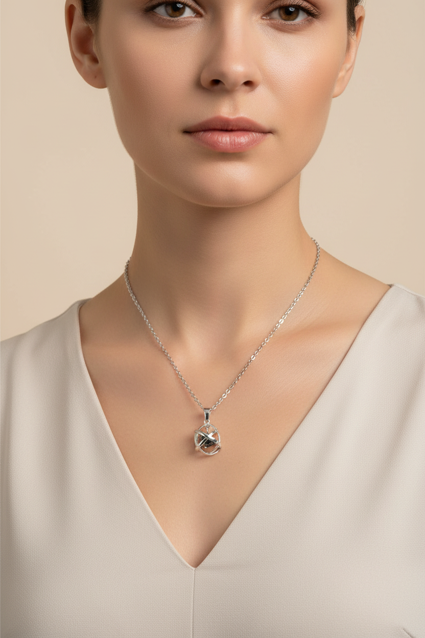 Collana Genesa Ematite indossata
