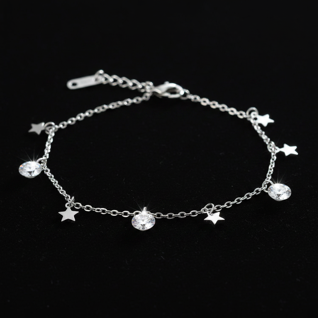 Bracciale Stelle Zirconi - Macro dettaglio