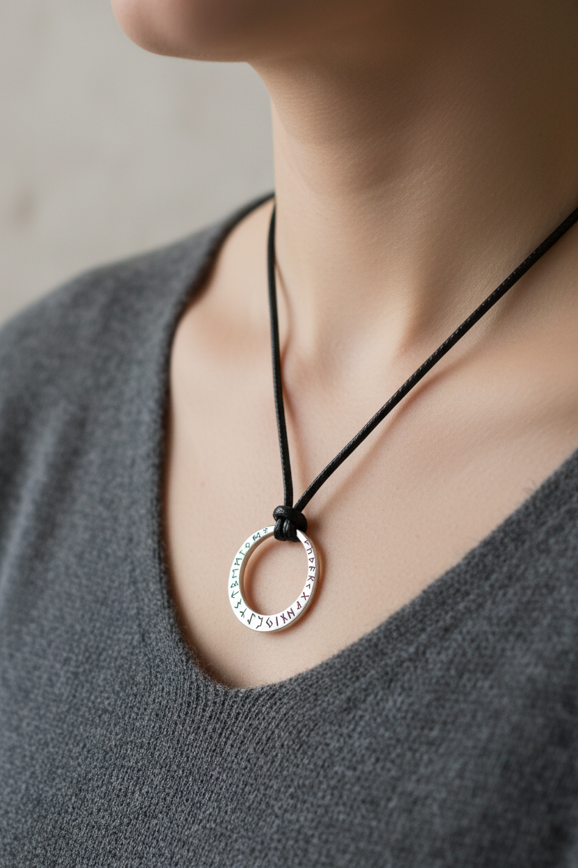 Collana Anello Runico - indossata lifestyle