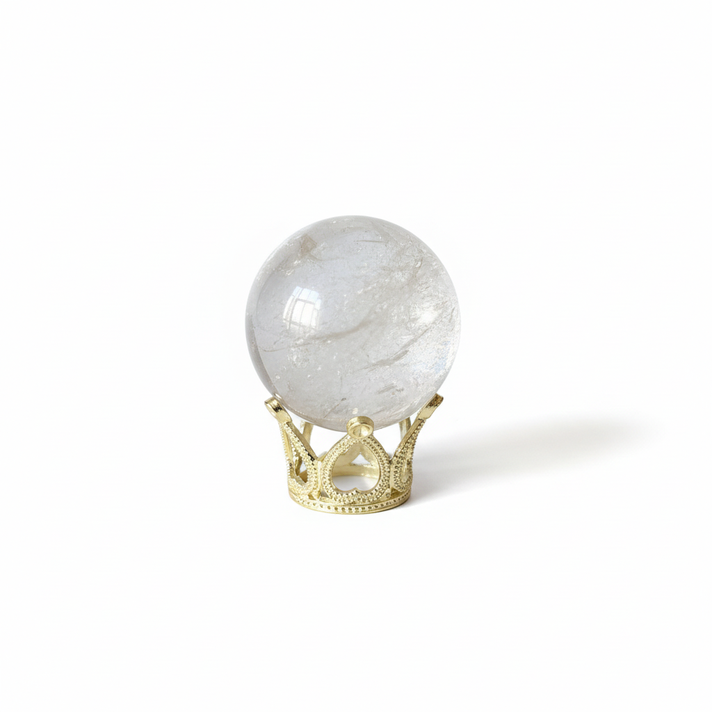 Sfera Cristallo di Rocca Naturale sfondo bianco