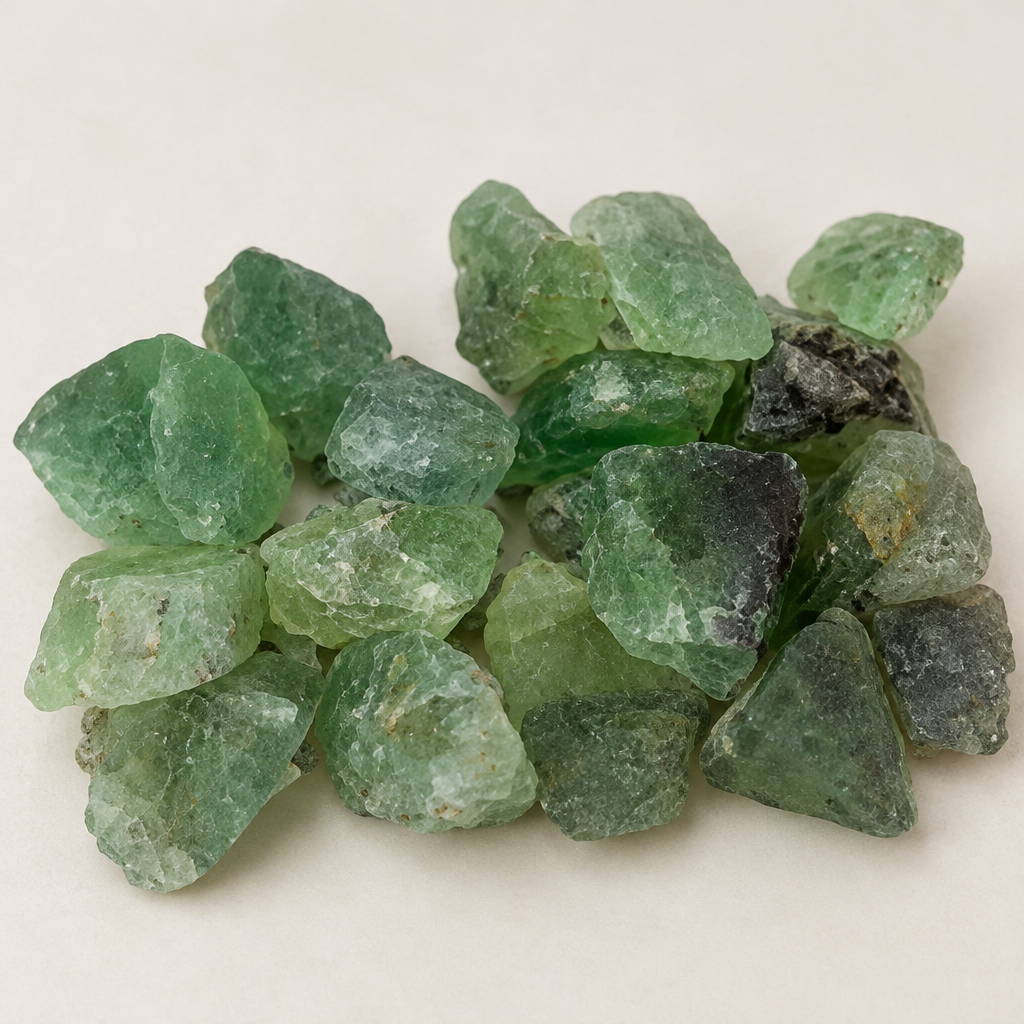 Dettaglio della fluorite verde grezza