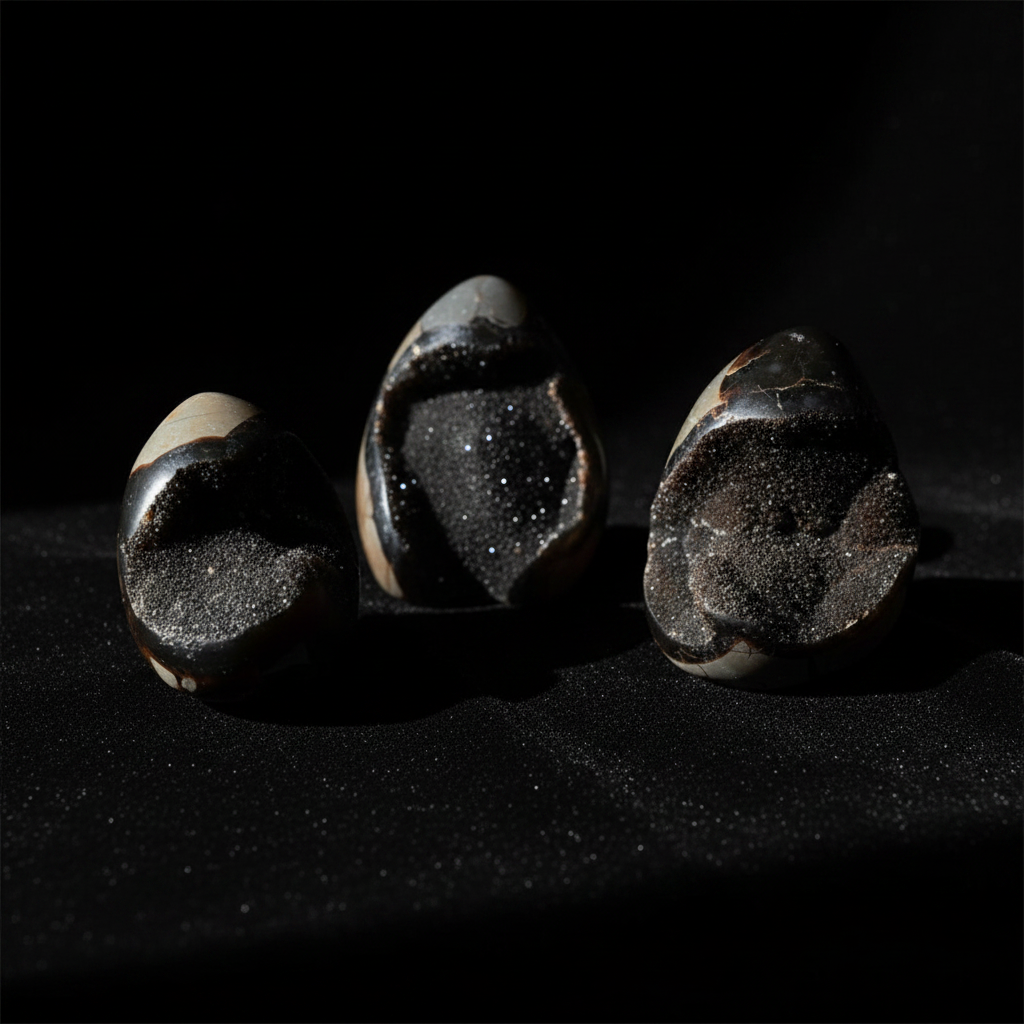Cattedrali septaria - dark velluto nero