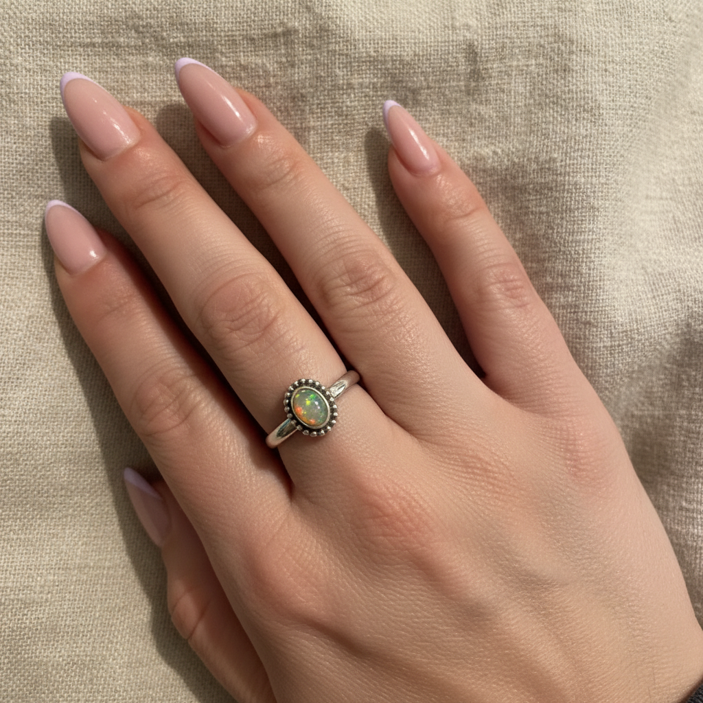 Anello Opale Arlecchino - Lifestyle indossato