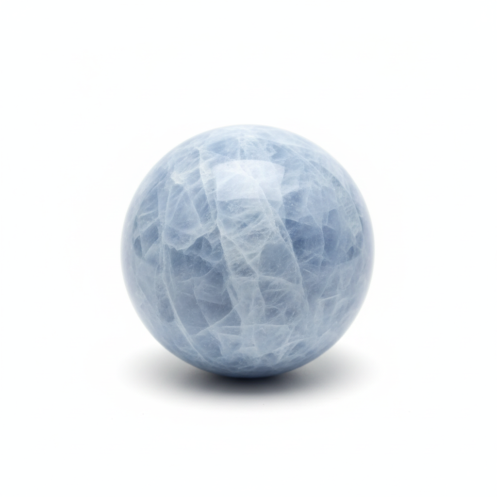 Sfera Calcite Blu - sfondo bianco