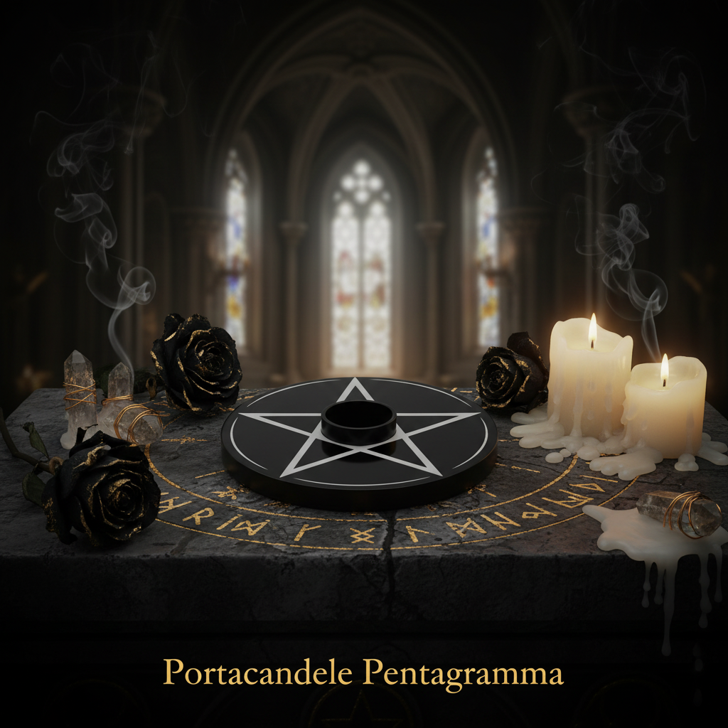 Portacandele Pentagramma - Font Serif Elegante