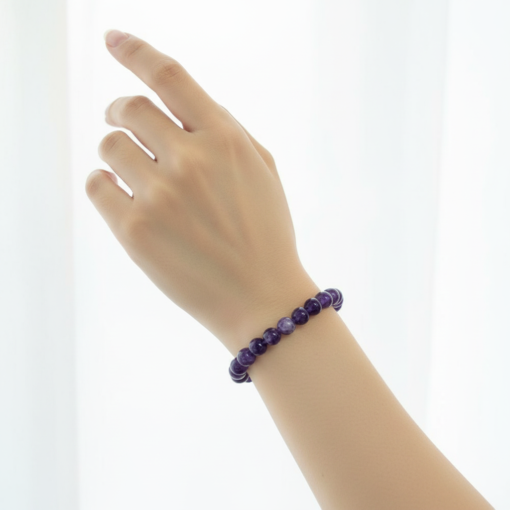 Bracciale Ametista - Indossato al polso