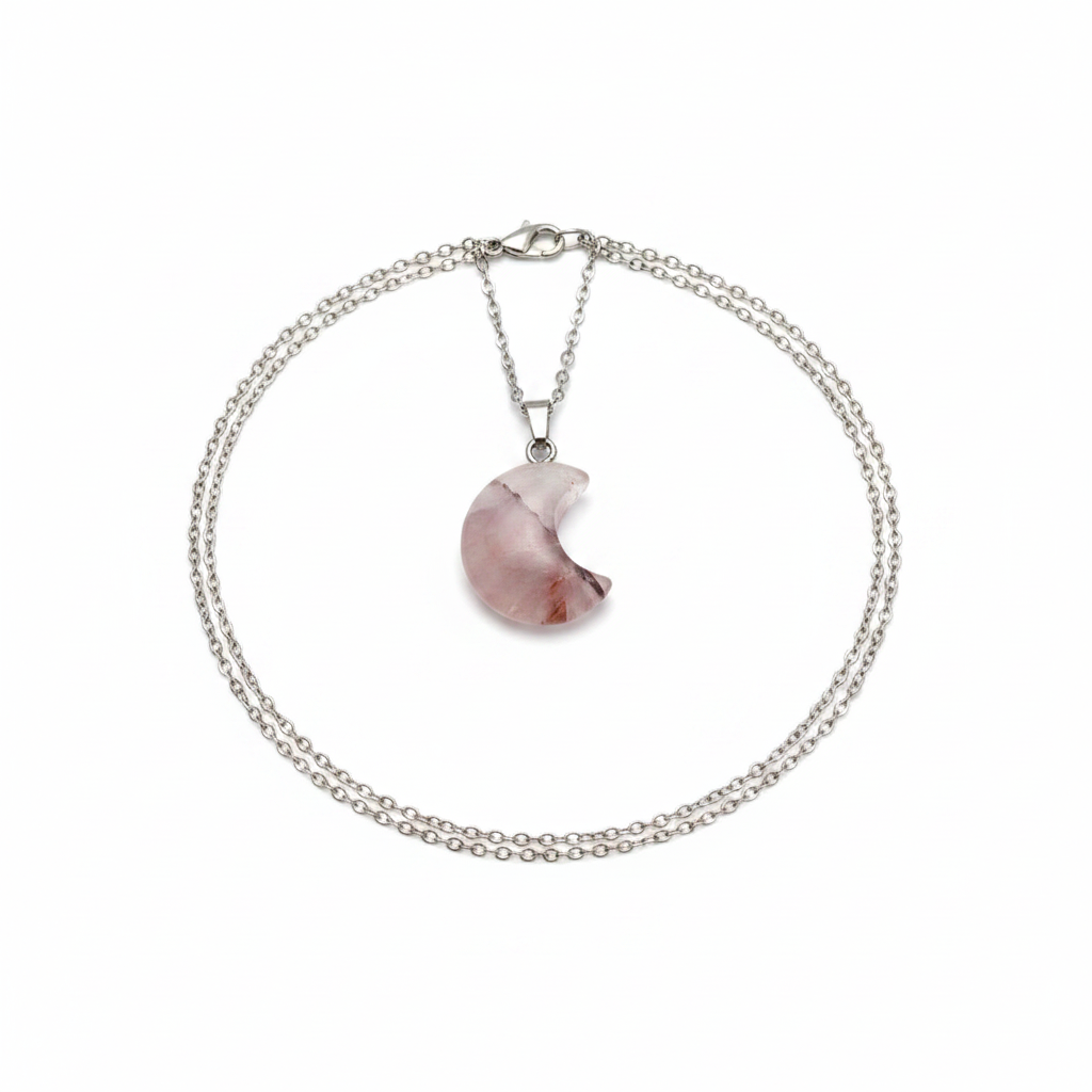 Collana Luna Quarzo di Fuoco - sfondo bianco