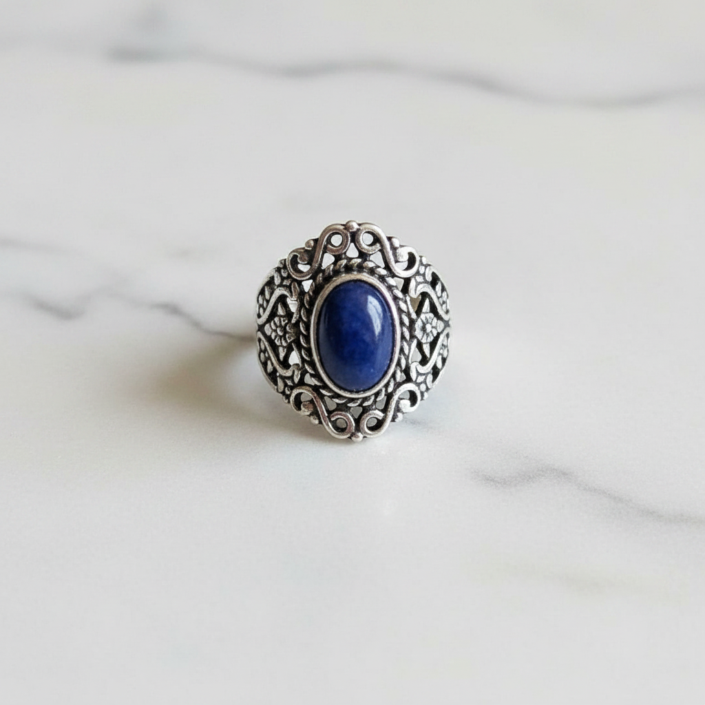 Anello Floreale Silver - Sodalite