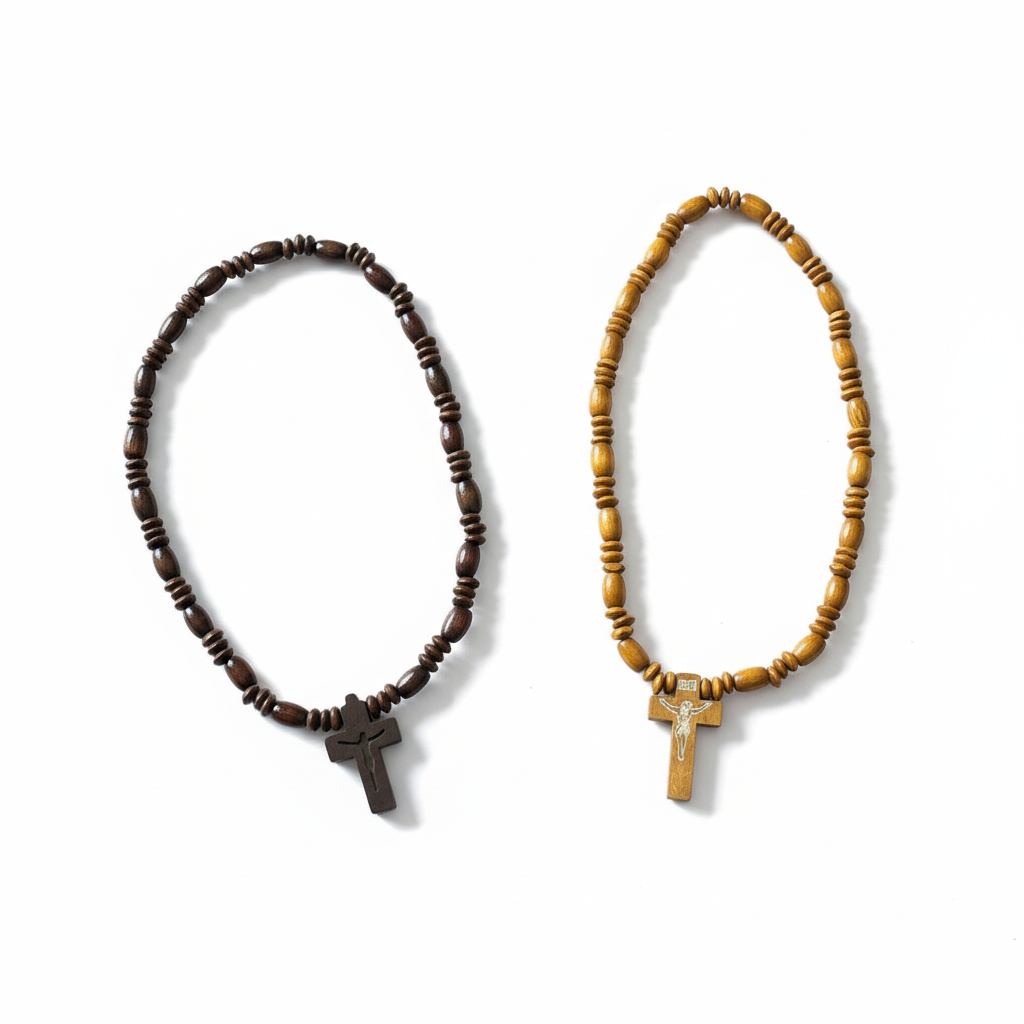 Collana Rosario Elastica sfondo bianco