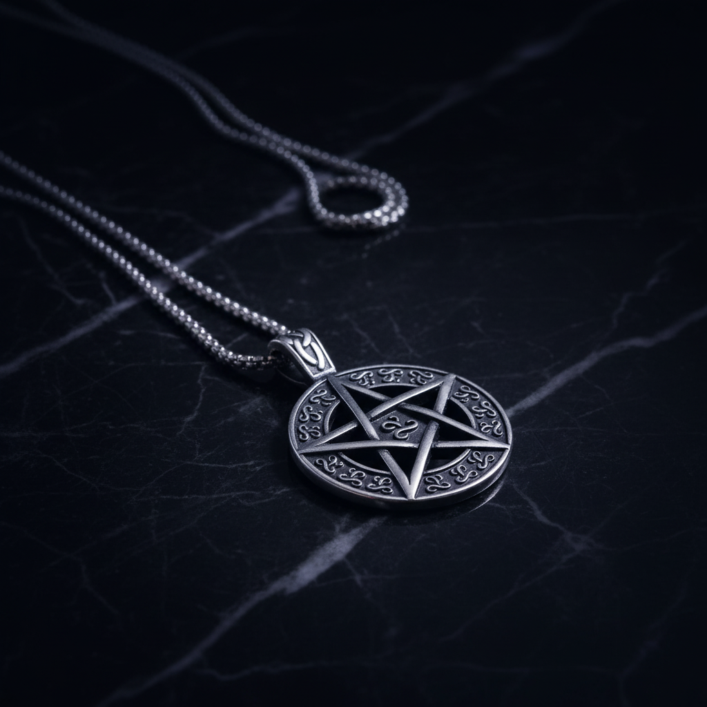 Collana Pentacolo Celtico - marmo nero