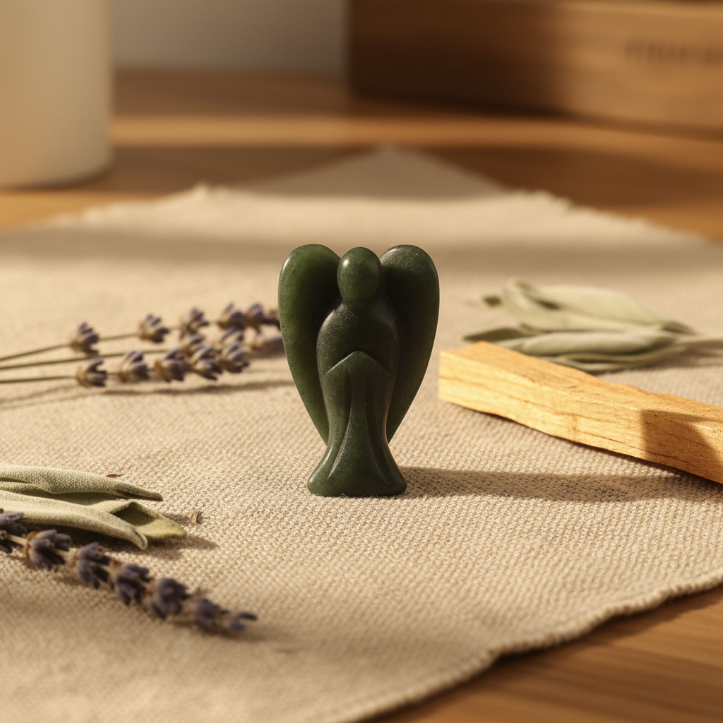 Angelo Xiuan giada verde - lifestyle altare