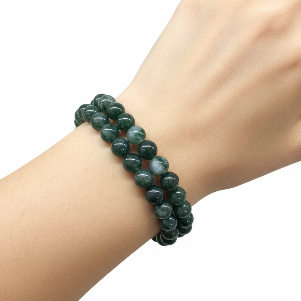 Bracciale Agata Muschiata - Indossato al polso