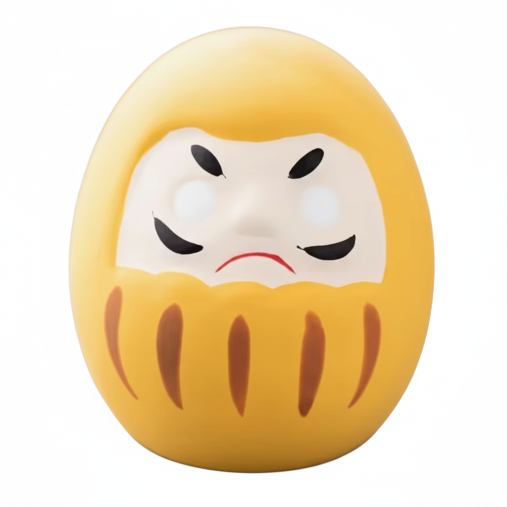 Daruma Giallo Giapponese - sfondo bianco