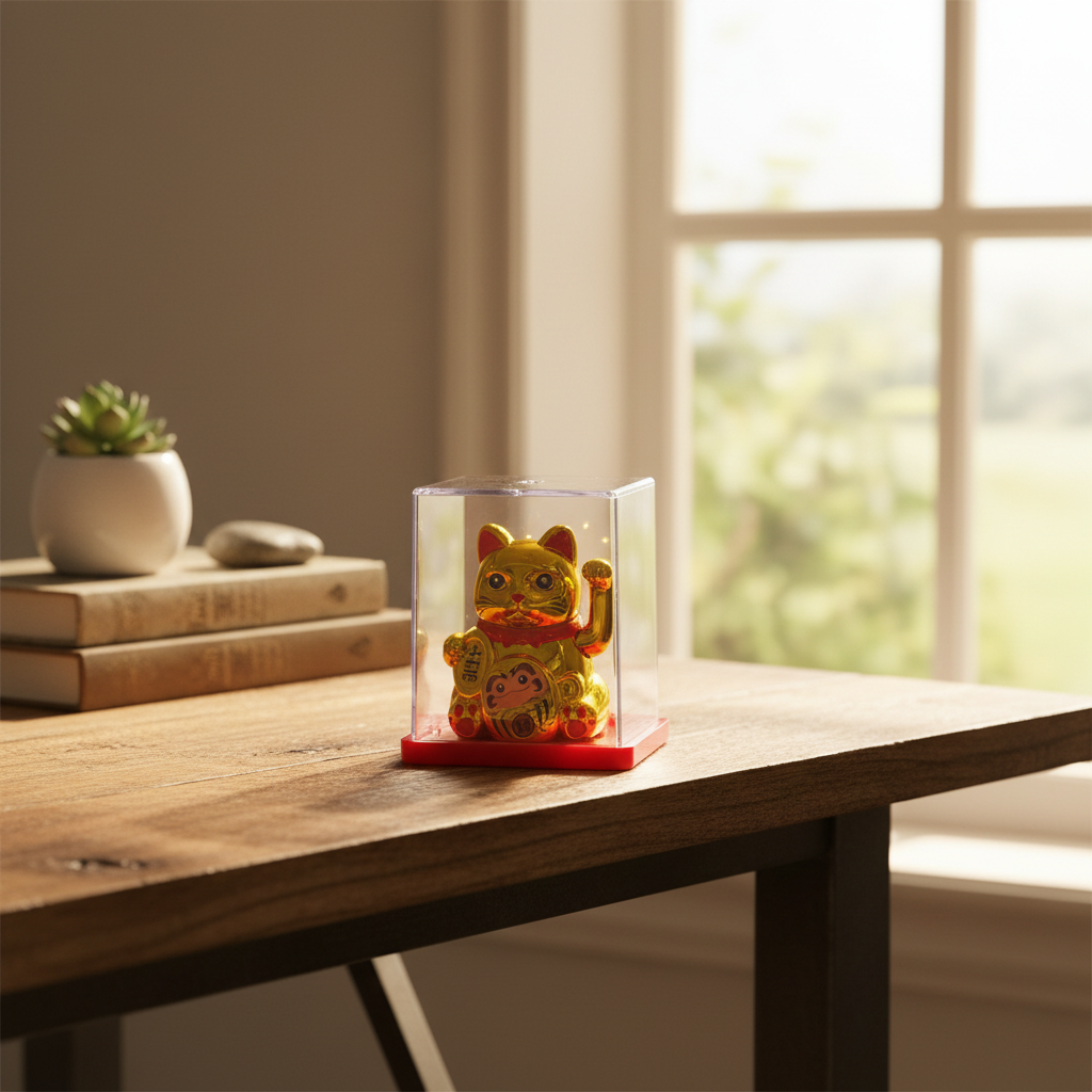 Maneki Neko dorato - lifestyle finestra solare