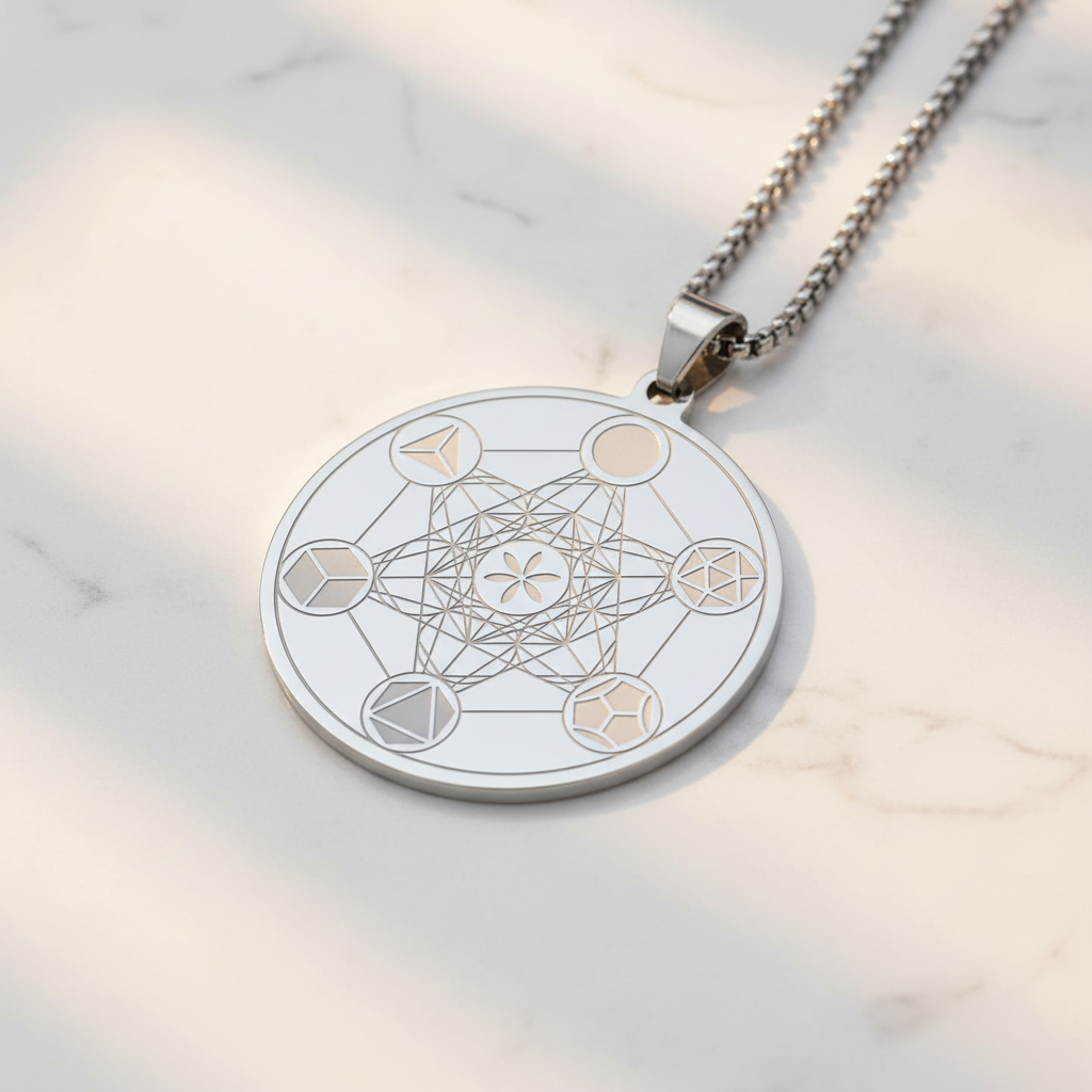 Collana Cubo di Metatron – Marmo Bianco