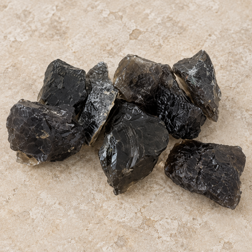 Assortimento di quarzo fumé grezzo