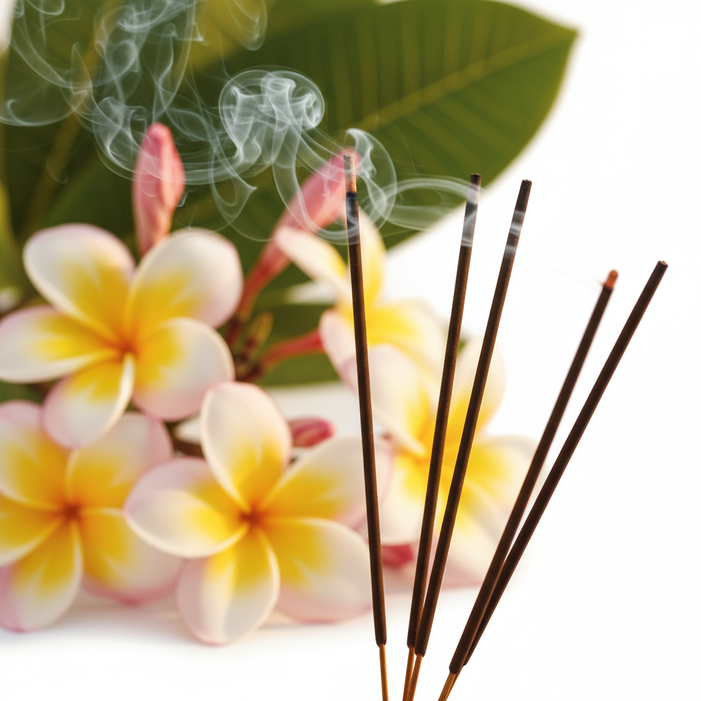 HEM Frangipani - close-up brace e fumo con fiori