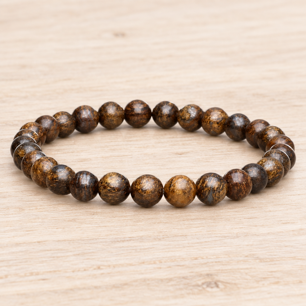 Bracciale in bronzite su legno