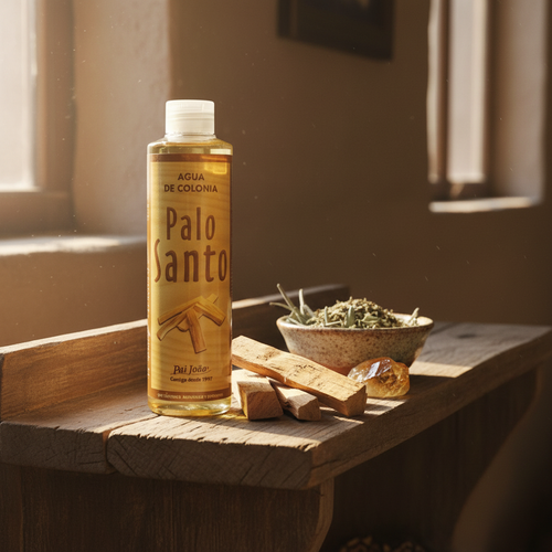 Altare con citrina, erbe secche e luce mattutina