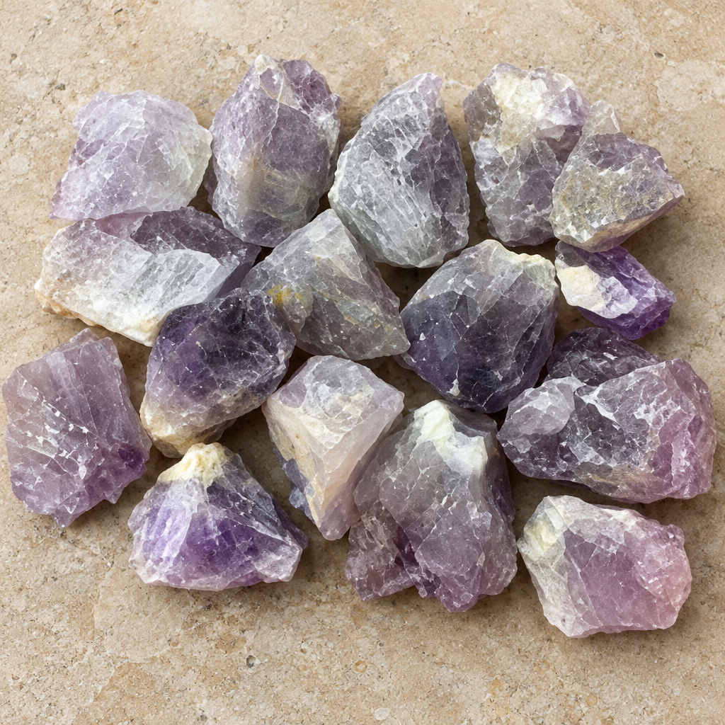 Assortimento di ametista grezza