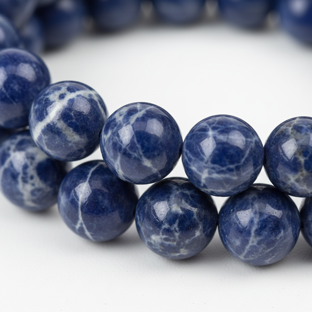 Macro close-up bracciale sodalite 8mm