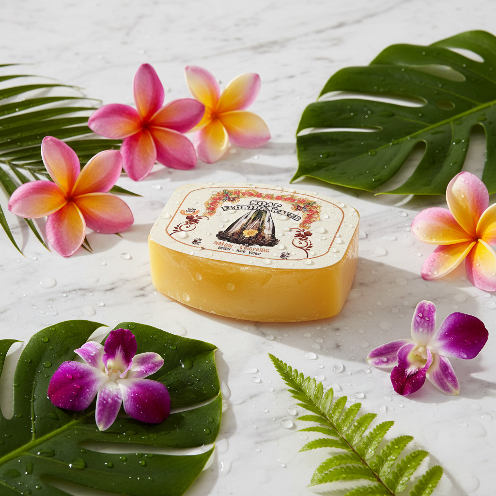 Sapone Agua de Florida - flat lay marmo