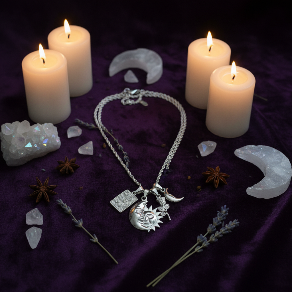 Astralys collana talismanica argento - atmosfera mistica
