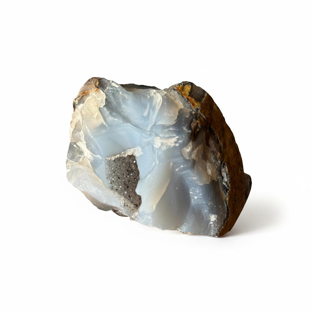 Fetta di Agata Naturale sfondo bianco