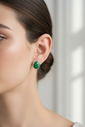Orecchini a Lobo in Argento con Malachite Naturale