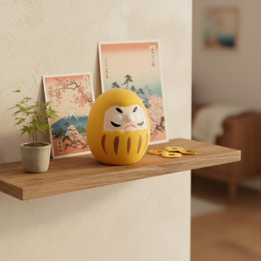 Daruma Giallo Giapponese - home decor mensola
